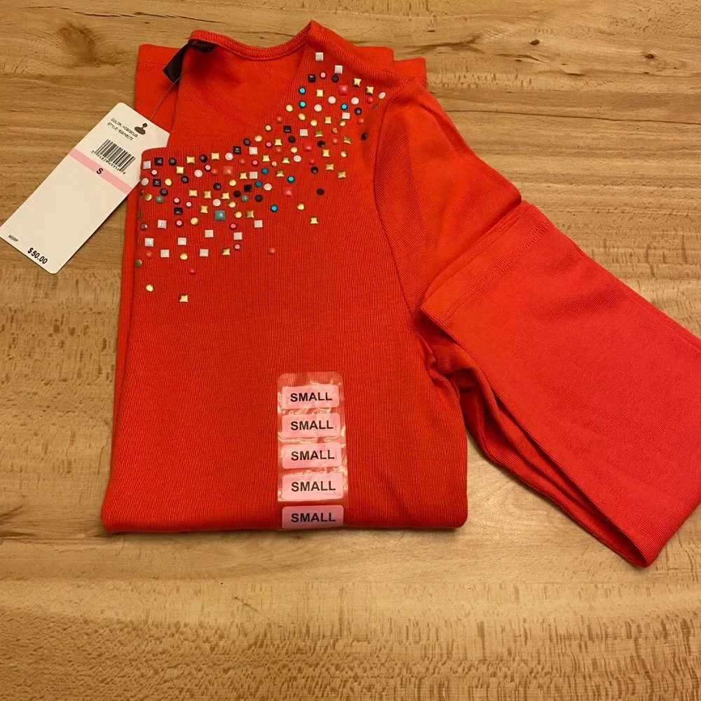 NWT Rafaella Women's Embellished Knit Pullover Top 3/4 Sleeve - Size Small - Picture 4 of 4